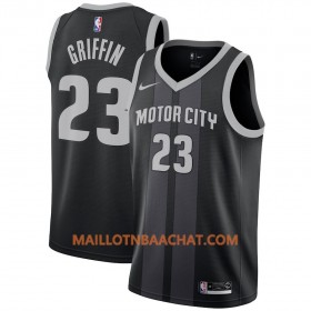 Maillot NBA Detroit Pistons Blake Griffin 23 2018-19 Nike City Edition Noir Bleu Swingman - Homme